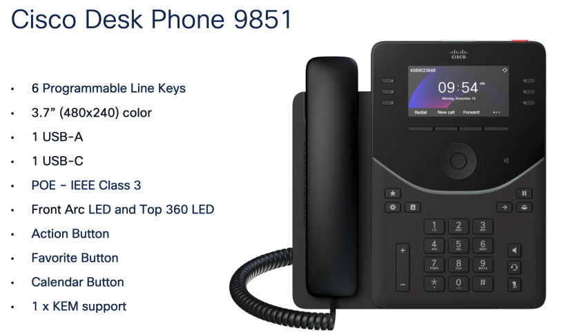 Cisco Desk Phone 9800 Models