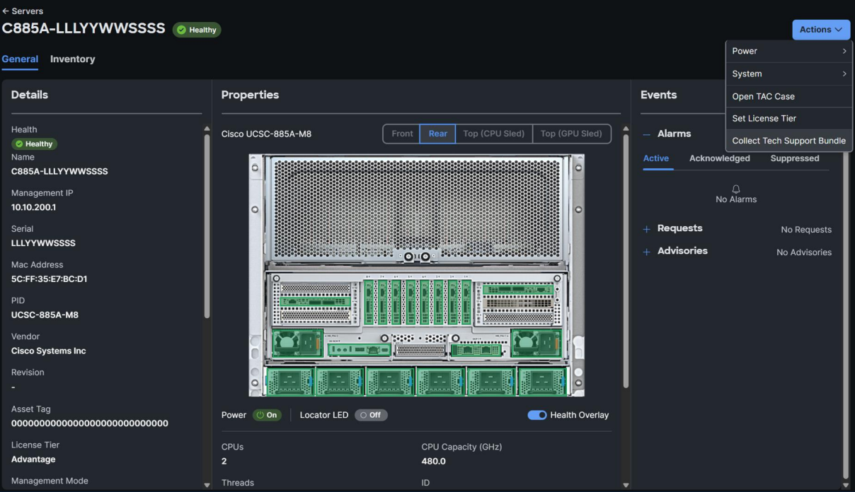 Cisco UCS C885A M8 Intersight Management