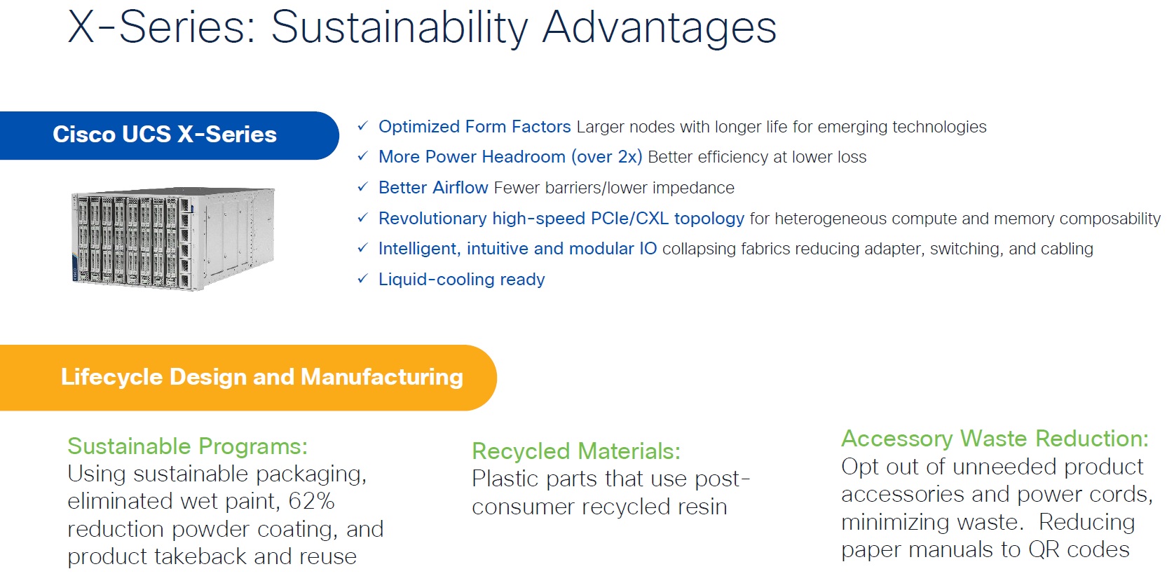 UCS X-Series Sustainability Advantages